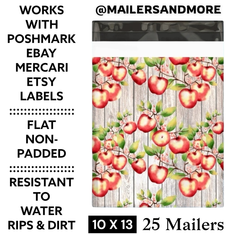 25 10X13 Poly Mailers Apple and Blossoms, Shipping Envelopes PRICE IS FIRM - Picture 3 of 8